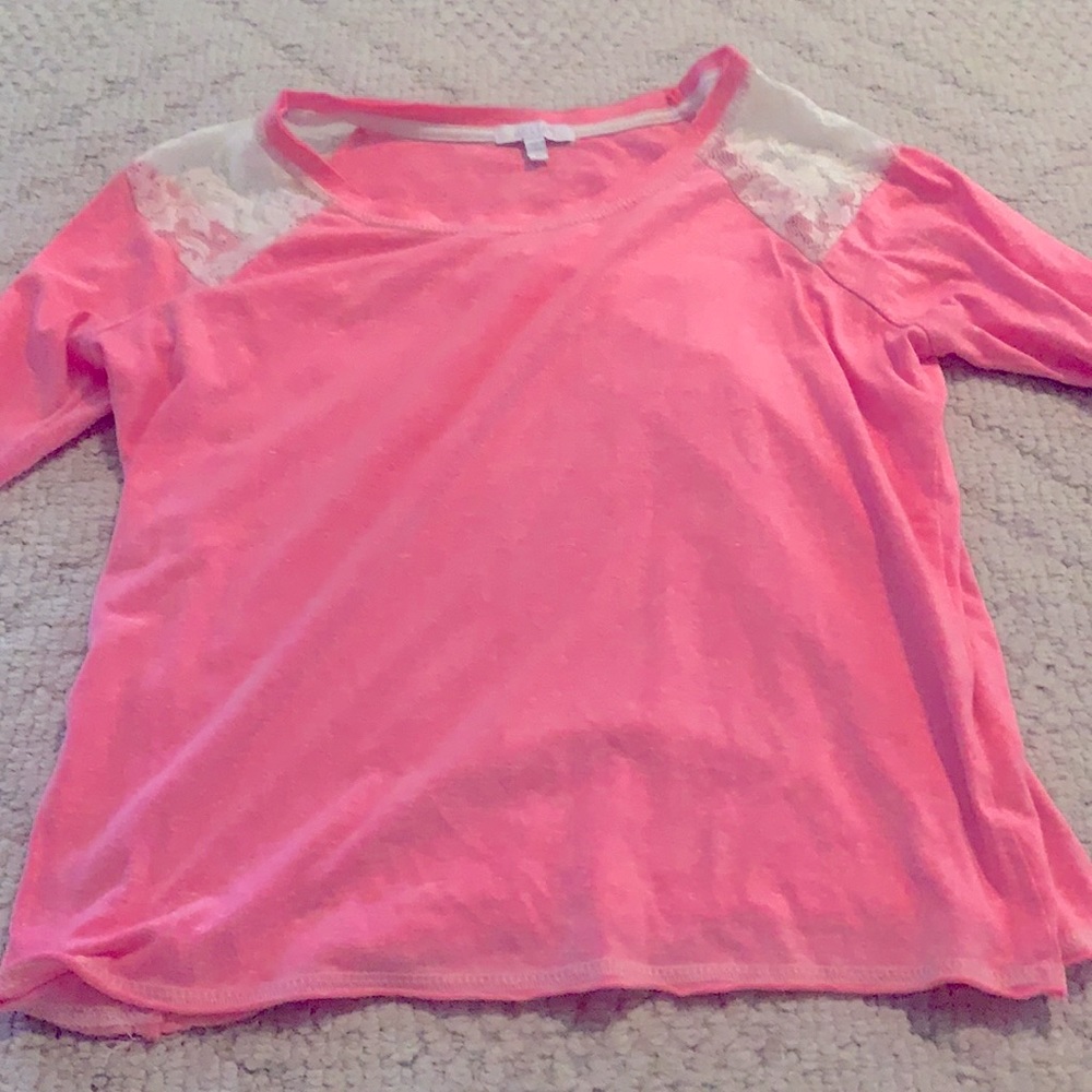 lightweight top with lace shoulders
